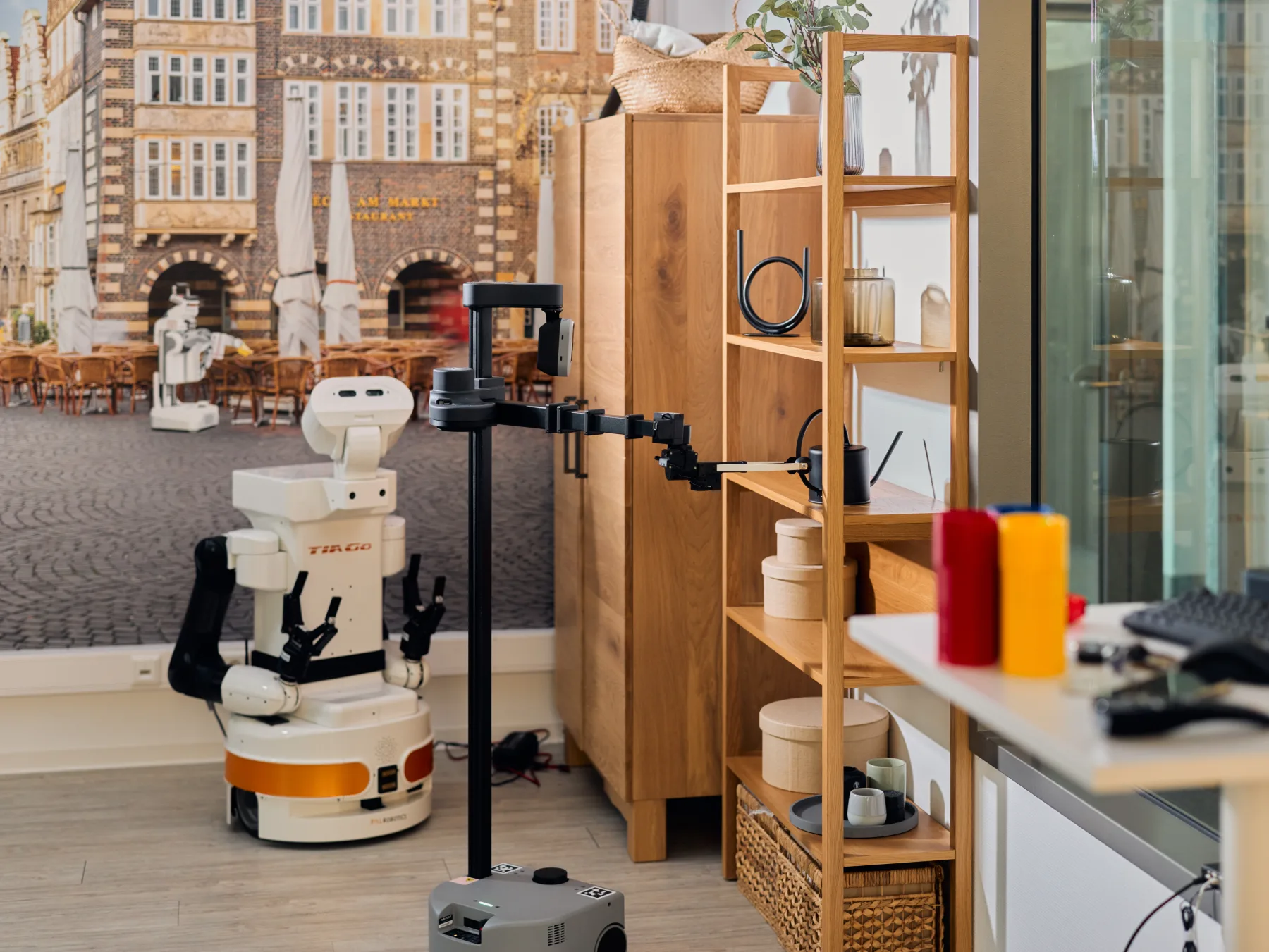 Mobile service robots operating in a domestic laboratory environment